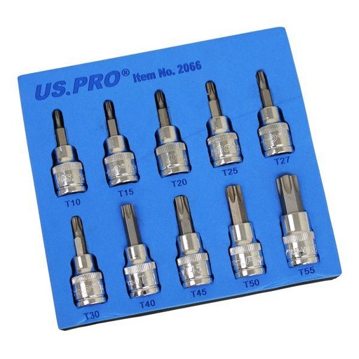 [BER2066] US PRO 10PC 3/8" Drive 48mm Long Torx Bit Socket Set