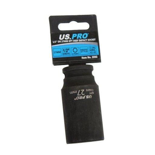 [BER2092] US PRO Single 27mm Deep Impact Socket 1/2" Drive