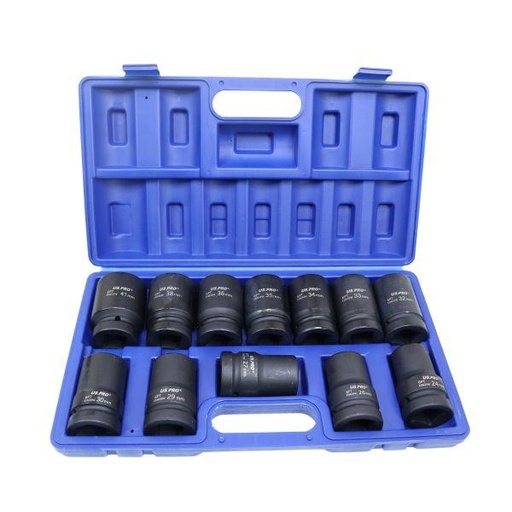 [BER2096] US PRO 12pc 1" Drive 6 Point Deep Impact Metric Socket Set