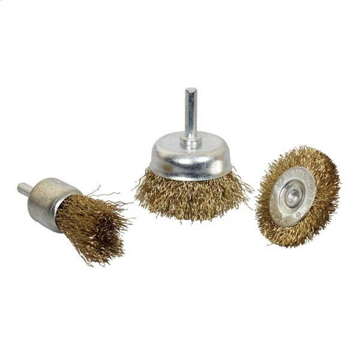 [BER2132] Vewerk 3pc Rotary Wire Brush Set 6mm Shank