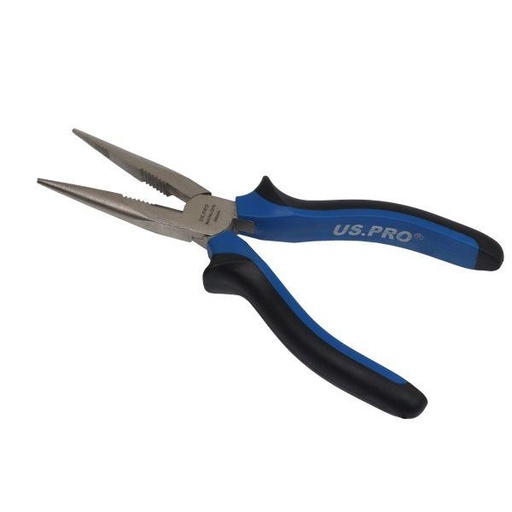 [BER2215] US PRO 8" (200MM) NI-FE FINISH LONG NOSE PLIERS