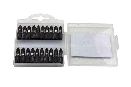 [BER2280] US PRO PZ2 25mm Impact Torsion Screwdriver Bits - 20 Pack