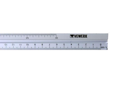 [BER2727] Vewerk 12" Triangular Aluminium Scale Ruler