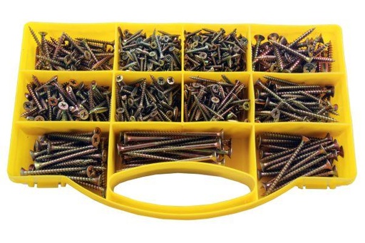 [BER2898] Resolut 780pc Assorted  Countersunk Woodscrews Pozi Drive