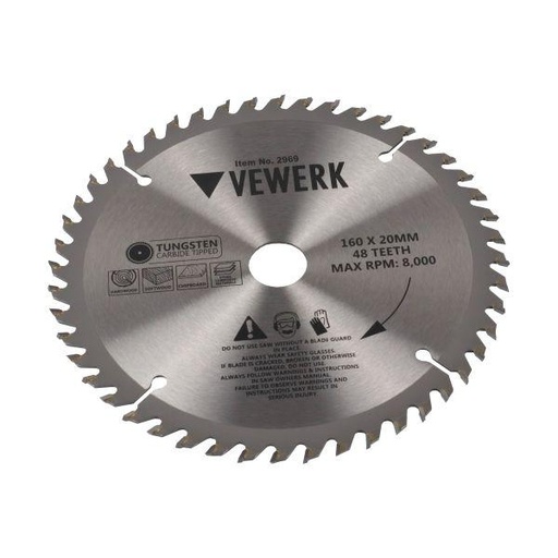 [BER2969] Vewerk 160 X 20/16mm 48T TCT Circular Saw Blade 2.4mm Kerf