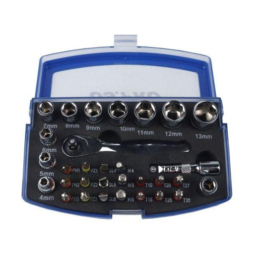 [BER3219] US PRO 31pc Socket & Screwdriver Bit Set 1/4" Drive