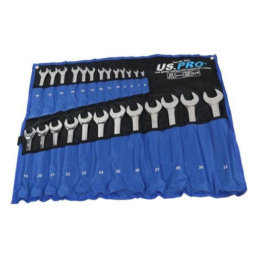 [BER3232] US PRO 25pc Metric Combination Wrench Spanner Set 6-32mm