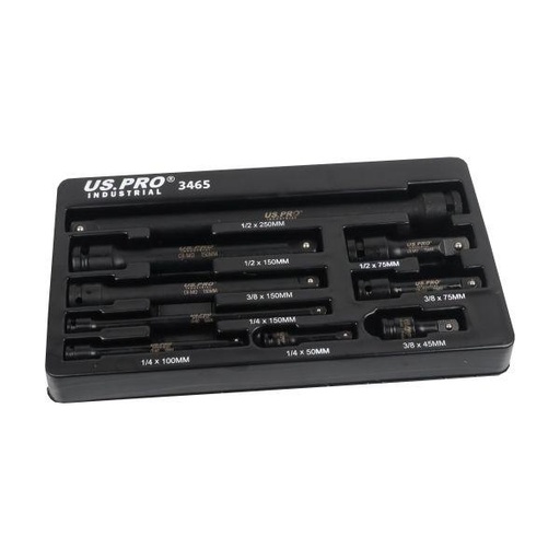 [BER3465] US PRO 9pc Impact Extension Bar Set 1/4" 3/8" 1/2"