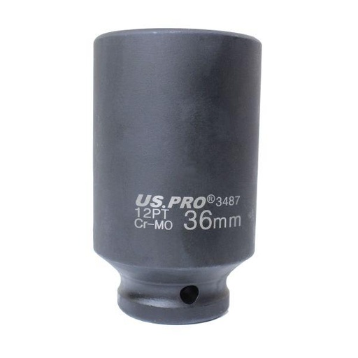[BER3487] US PRO 36mm Hub Nut Socket - 12 Point 1/2" Drive