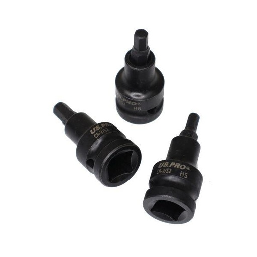 [BER3593] US Pro 10pc Impact Hex Bit Socket Set 1/2" Drive