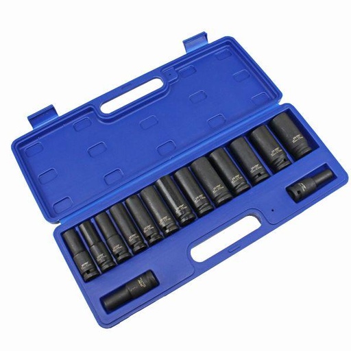 [BER3780] US PRO 15pc Deep Wall Impact Set 10mm-24mm 1/2" Drive