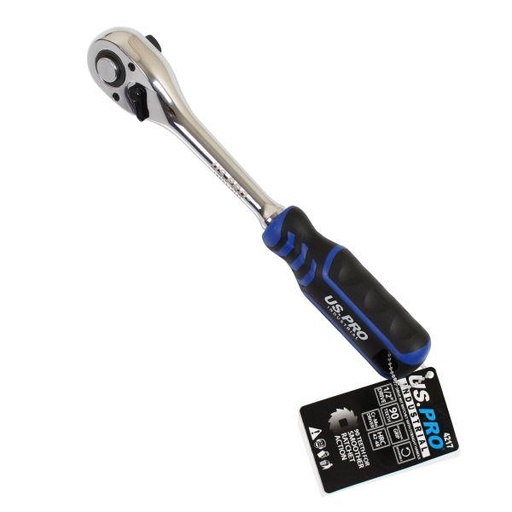 [BER4217] 1/2" DRIVE 90T RATCHET STRAIGHT HANDLE WITH GRIP