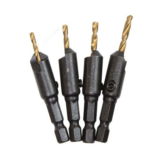 [BER7126] 4PC COUNTERSINK HSS-G TITANIUM DRILL BIT SET