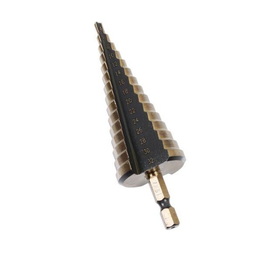 [BER7131] US PRO 4-32MM HSS-G+ STEP DRILL 1/4" HEX SHANK