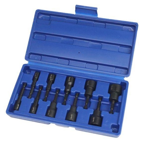 [BER7165] 10PC 1/4" HEX DR MAGNETIC IMPACT NUT DRIVER SET METRIC