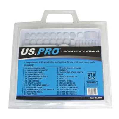 [BER9056] US PRO 216pc Mini Rotary Accessory Kit