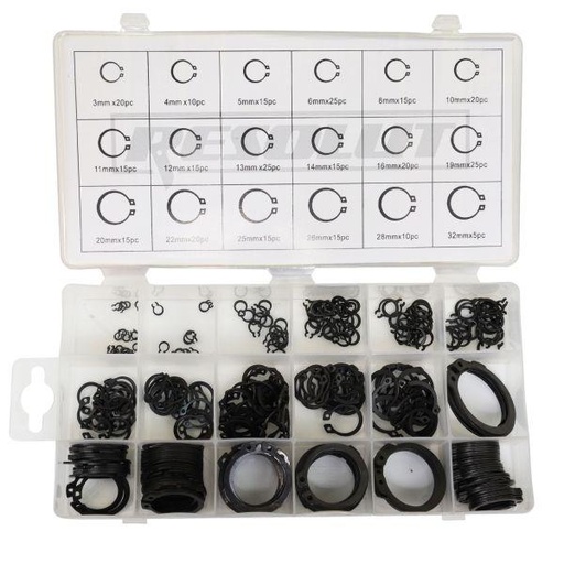 [BER9184] US PRO 300PC ASSORTED EXTERNAL CIRCLIPS