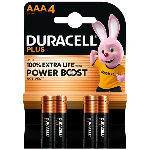 [DURPPAAAPK4] Duracell AAA Plus Power Batteries Pack of 4