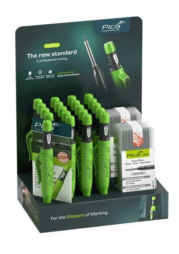 [PICA3021] Pica Dry Multi-Use Graphit Display Includes: 20 DRY Markers with Graphite lead, 10 Refills Sets