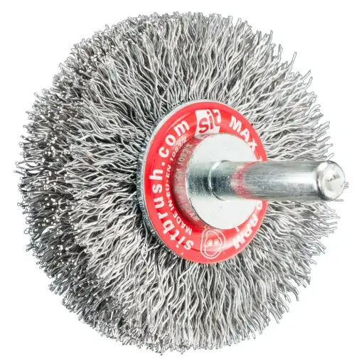 [PJW-0867] SIT 70mm x 9mm x 6mm Shaft Steel Chrimped Wheel Brush GG72