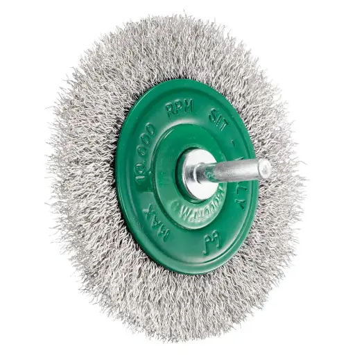 [PJW-0973] SIT 70mm x 12mm x 6mm Shaft Steel Crimp Wheel Brush GG73
