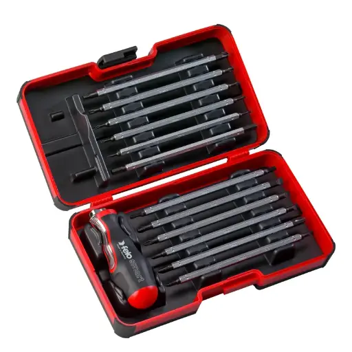 [PJW-F060-813-06] Felo 06081306 Smart 13 pc Screwdriver Bit Set with adjustable T Handle