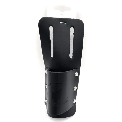 [PTI0166BLK] PTI Premium Black Leather Single Frog Pouch