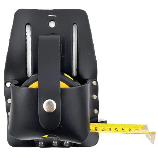 [PTI0215BLK] PTI Premium Black Leather 8M Tape Holder
