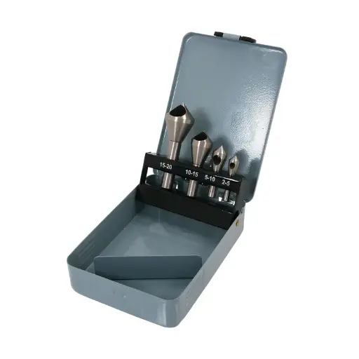 [PTI0236] PTI 4pc Grooved Taper Deburring Countersink Set