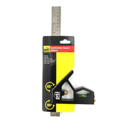 [PTI0702] PTI 300mm 12"  Black Combination Square