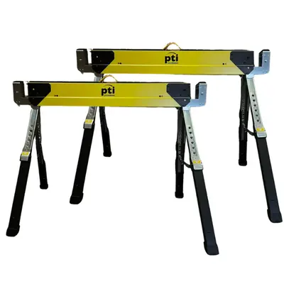 [PTI0802-A] PTI ADJUSTABLE STEEL SAW HORSE TWIN PACK