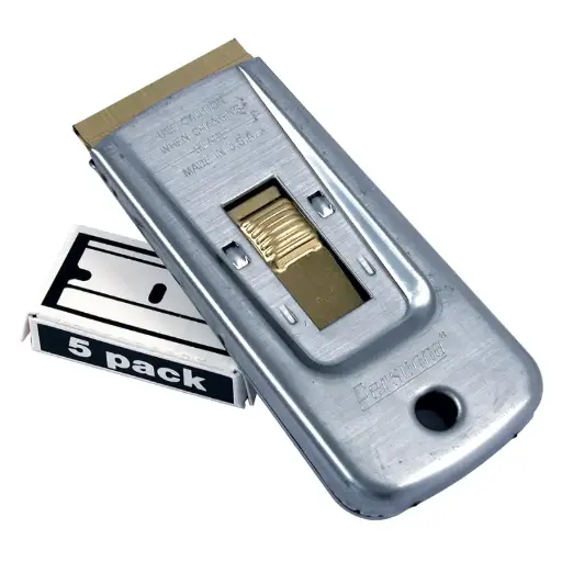 [TK66-0445] Window Scraper With Retractable Blade Carded