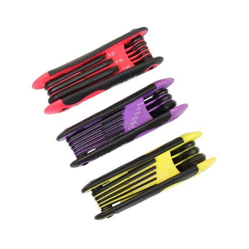 [BER1624] US PRO 3PC Folding Hex Key Set - Star, Metric & IMP