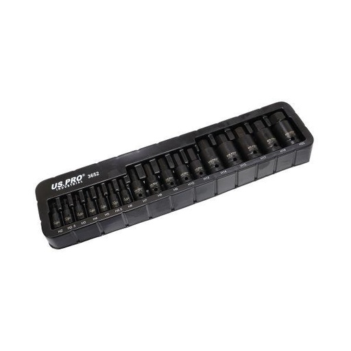 [BER3652] US PRO 17pc Impact Hex Bit Socket Set - 1/4" 3/8" 1/2" Drive