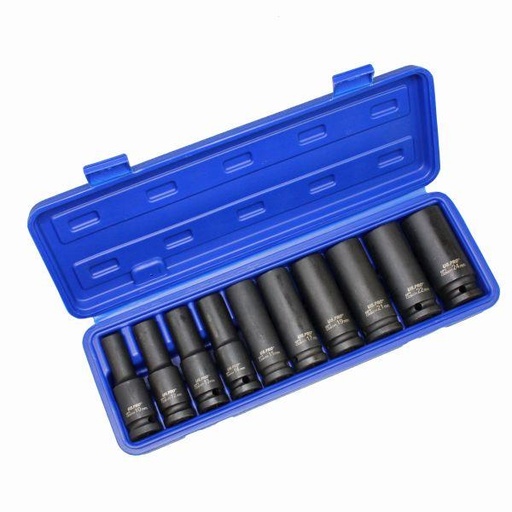 [BER3725] 10PC 1/2" DR DEEP IMPACT SOCKETS METRIC