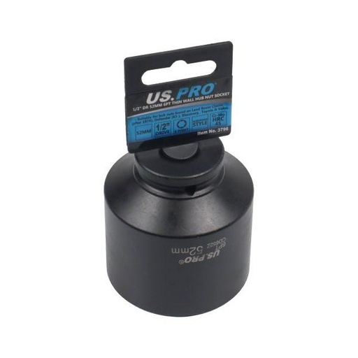 [BER3796] US PRO Single 1/2" Drive 52mm 6pt Thin Wall Hub Nut