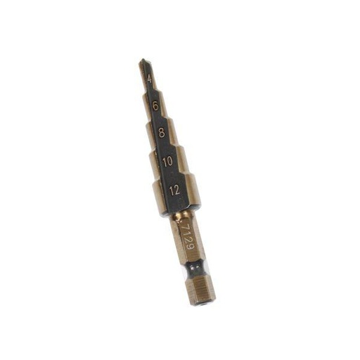 [BER7129] 4-12MM HSS-G+ STEP DRILL 1/4" HEX SHANK