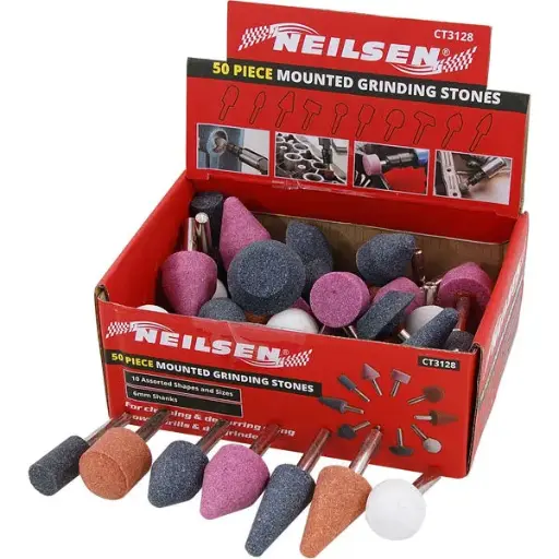 [CT3128] Neilsen Mounted Grinding Stones - 50 Pack