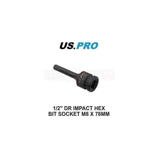 [BER3378] PK10 -1/2" Dr Impact Hex Bit Sockets H8 x 78mm