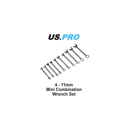[BER2079] US Pro 10pc Metric Mini Combination Wrench Set