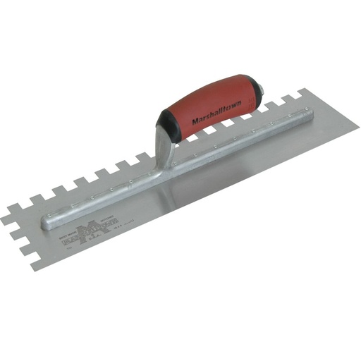[MAR711SD] Marshalltown Square Notch Trowel-1/2 X 1/2 DuraSoft Handle