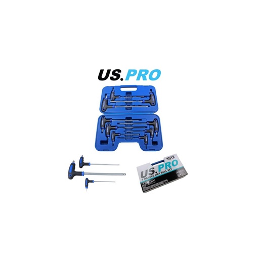[BER1612] US Pro 9pc T-Handle Set with Ball End