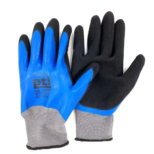 PTI Waterproof Blue Latex Gloves - Pack 12