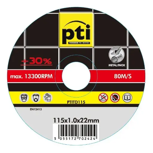 PTI Thin Cutting Discs For Stainless Steel - Pack 10