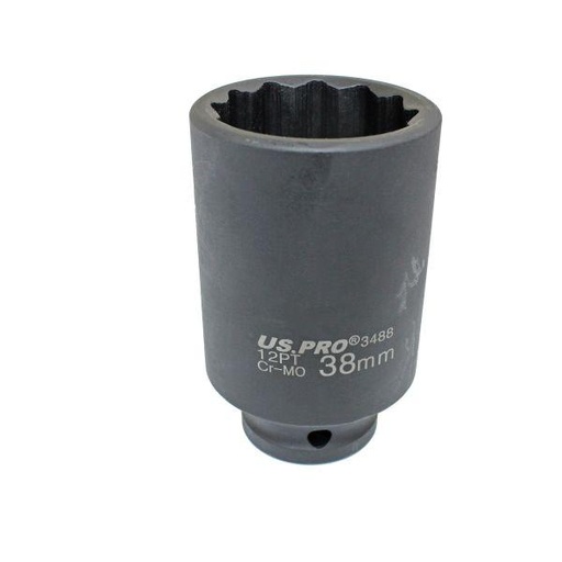 [BER3488] US Pro 38mm Hub Nut Socket 12 Point 1/2" Drive