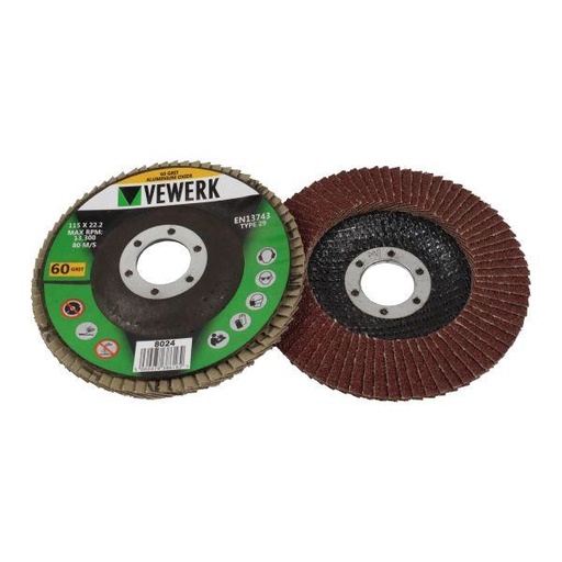Vewerk 115mm Aluminium Oxide Flap Discs